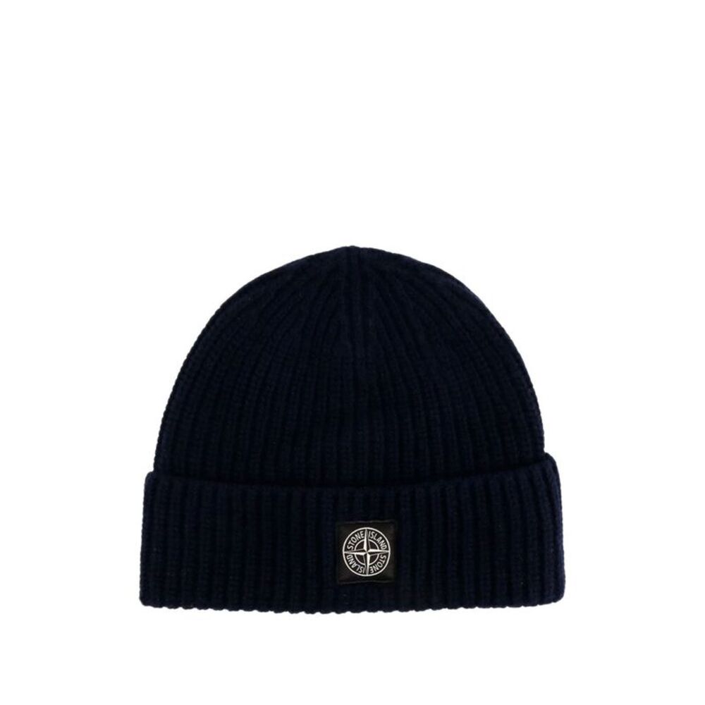 Stone Island Men Logo Wool Beanie